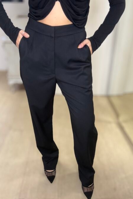High waist pants black/ckontova παντελόνι