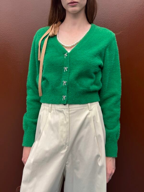 Knitted top (green)/Milkwhite μπλούζα - Image 3