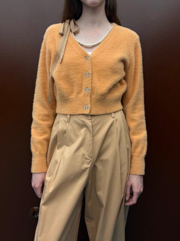 Knitted top (peach)/Milkwhite μπλούζα - Image 2
