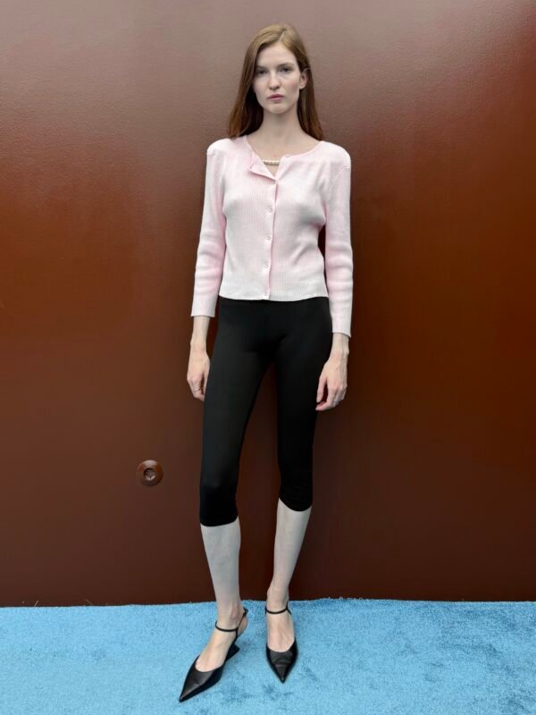 Knitted top with decorative pearl necklace/Milkwhite μπλούζα - Image 2