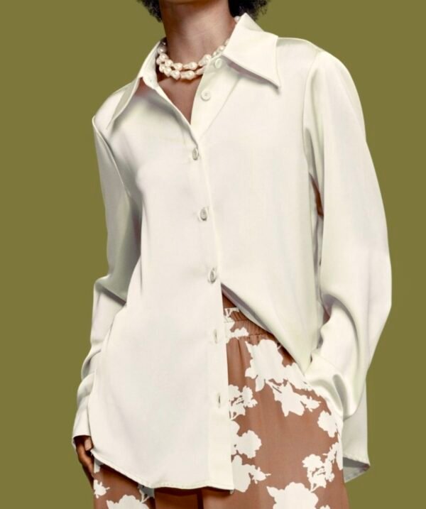 Kaia satin shirt (vanilla)/Mamoush πουκάμισο