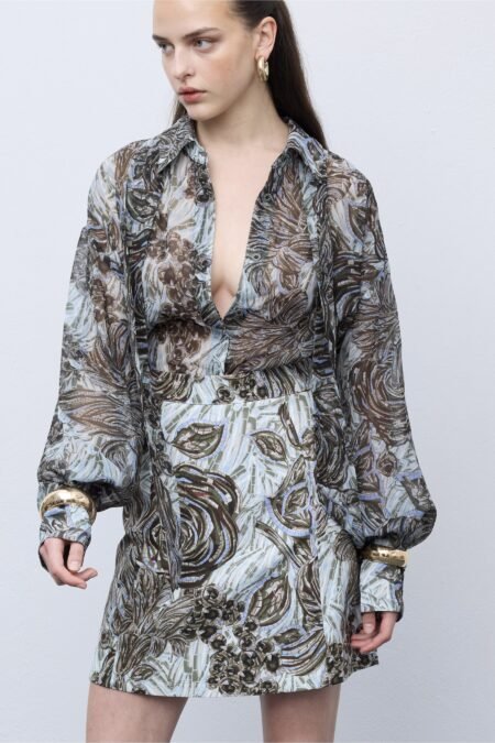 Mosaic Silver Anthesis Mini Skirt/Ciel φούστα