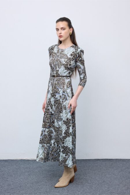 Mosaic Silver Anthesis Jersey Midi Dress/Ciel φόρεμα
