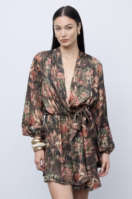 Mosaic Oasis Mini Wrap Dress/Ciel φόρεμα