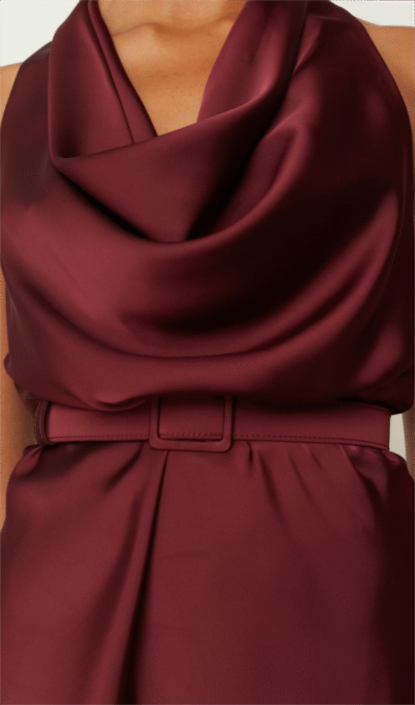 Satin belt plum one size/ckontova ζώνη