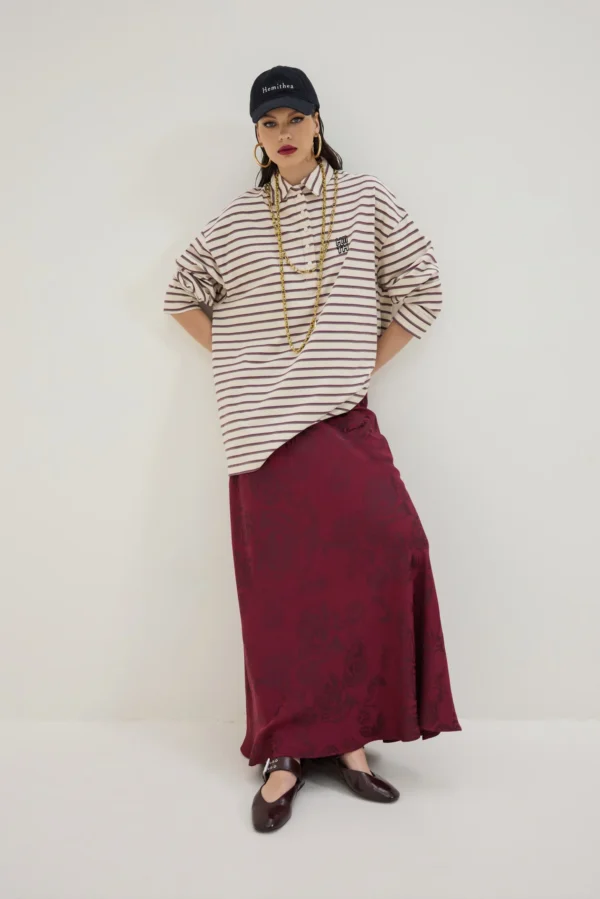 Rosemary Skirt (Bordeaux)/Hemithea jacket - Image 3