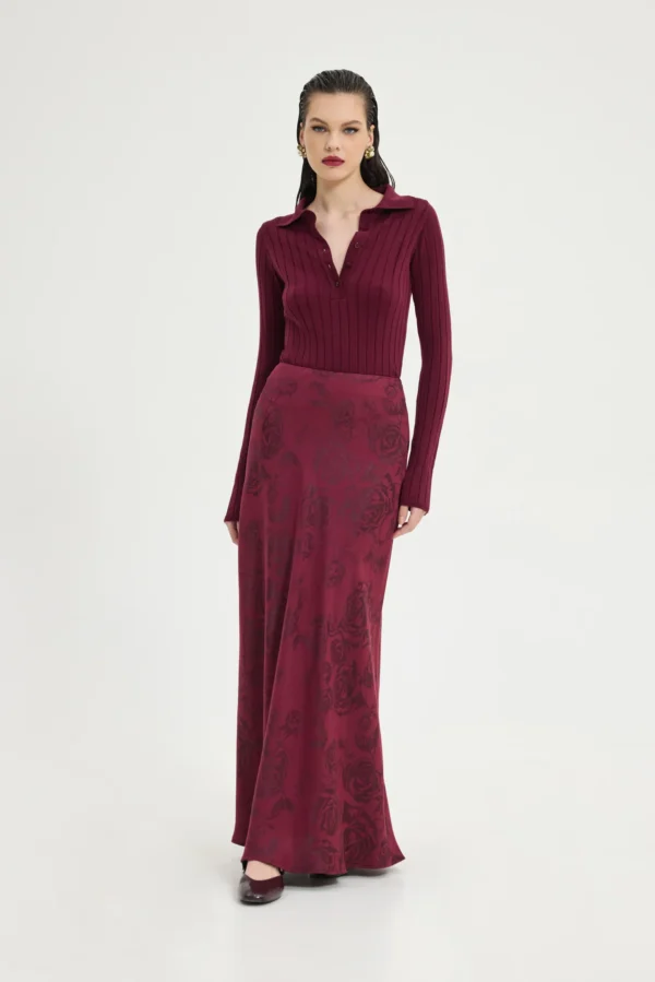 Rosemary Skirt (Bordeaux)/Hemithea jacket