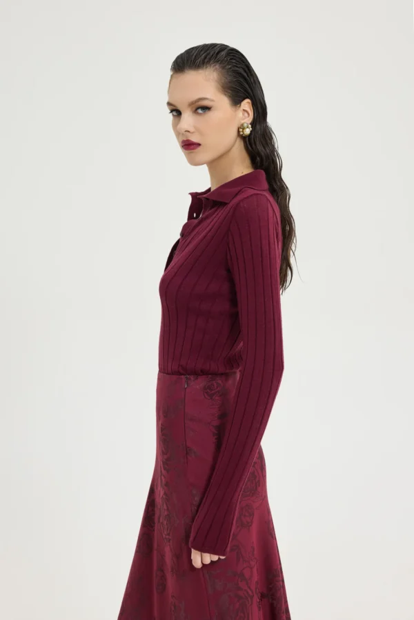 Specter Top (Bordeaux)/Hemithea πλεκτό τοπ - Image 2