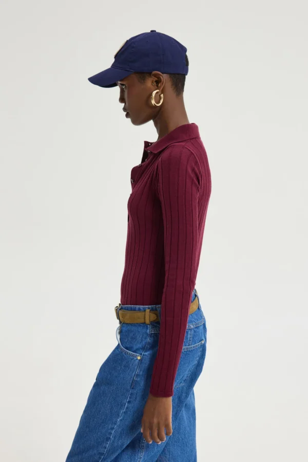 Specter Top (Bordeaux)/Hemithea πλεκτό τοπ - Image 6