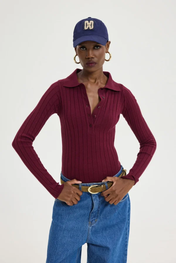 Specter Top (Bordeaux)/Hemithea πλεκτό τοπ - Image 8