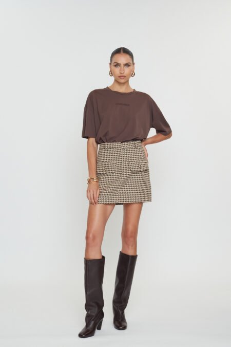 Olivia mini skirt pied de poul/Mix&match φούστα