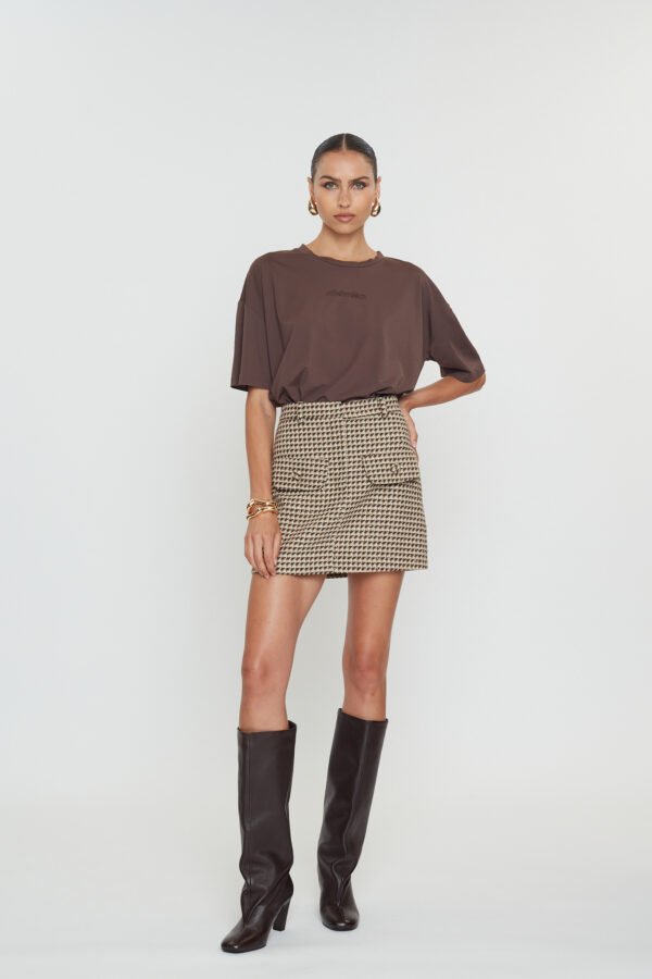 Olivia mini skirt pied de poul/Mix&match φούστα