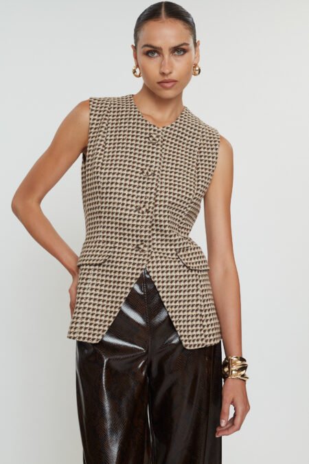 Phoebe vest pied de poul/Mix&match γιλέκο