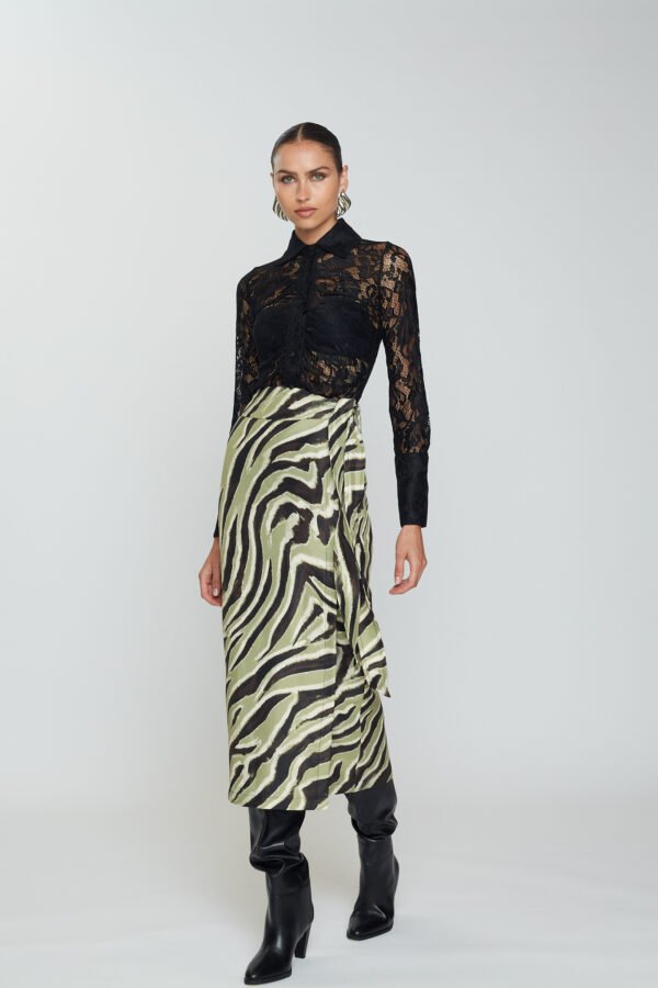 Penelope midi skirt olive zebra/Mix & Match φούστα - Image 2