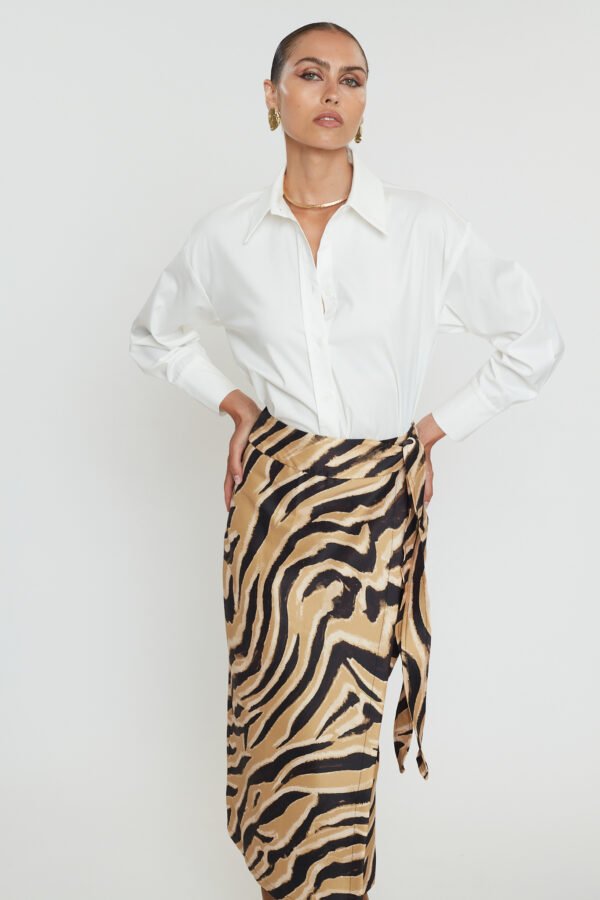 Penelope midi skirt caramel zebra/Mix & Match φούστα