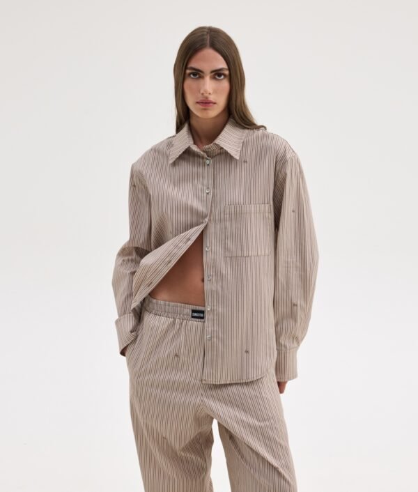 Agnes shirt (beige stripes)/Sunsetgo πουκάμισο - Image 4