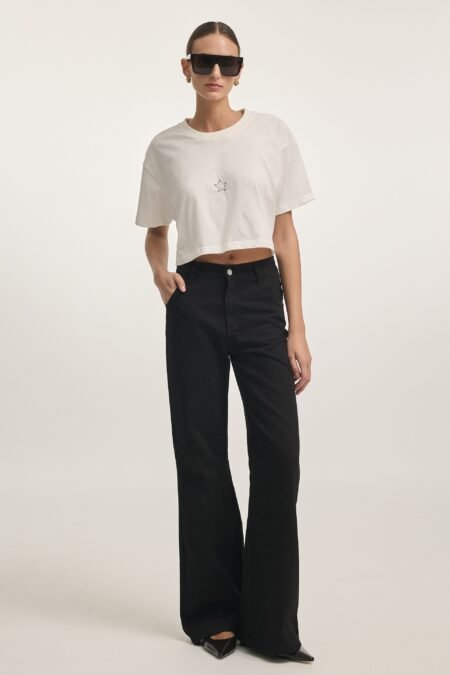 Hollywood crop t-shirt off white/Nadia Rapti t-shirt