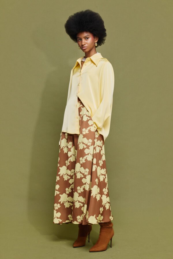 Kaia satin shirt (pale yellow)/Mamoush πουκάμισο - Image 2