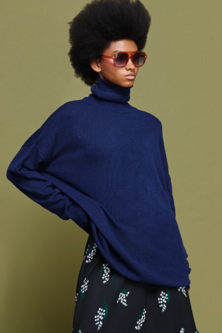 Velma knitted turtleneck από κασμίρ (dark blue)/ Mamoush μπλούζα