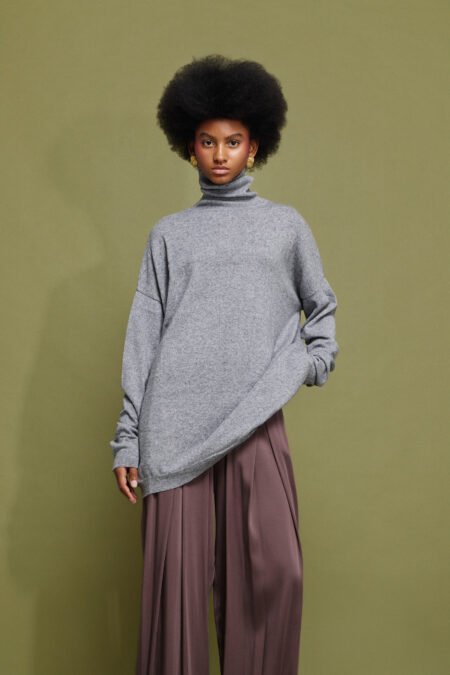 Velma knitted turtleneck από κασμίρ (gray)/Mamoush μπλούζα