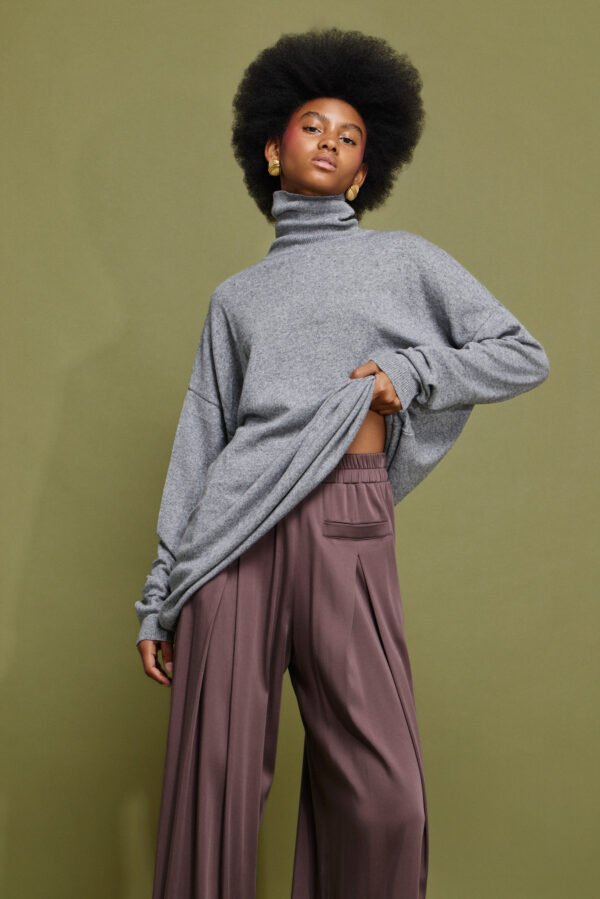 Velma knitted turtleneck από κασμίρ (gray)/Mamoush μπλούζα - Image 2