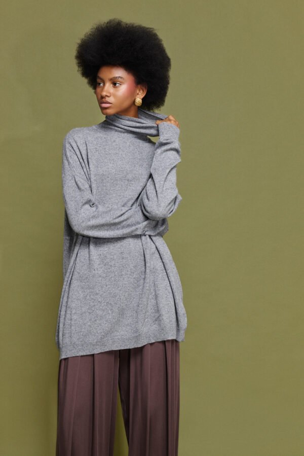 Velma knitted turtleneck από κασμίρ (gray)/Mamoush μπλούζα - Image 3