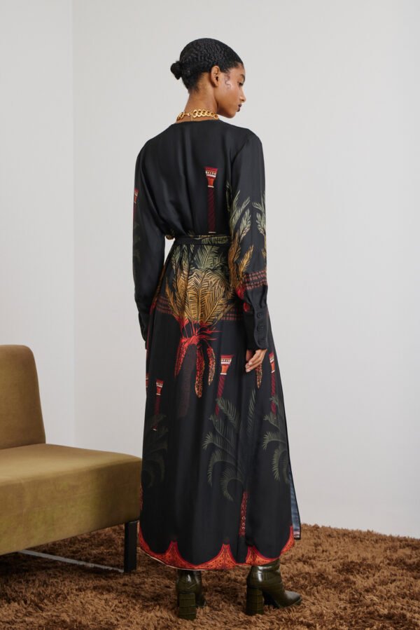 Emma dress black palm tree/Mamoush φόρεμα - Image 3