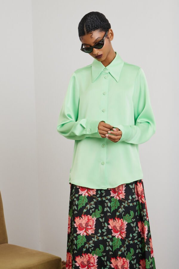 Kaia satin shirt (mint)/Mamoush πουκάμμισο - Image 2
