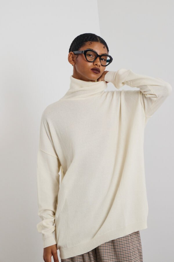 Velma knitted turtleneck απο κασμίρ (vanilla)/Mamoush μπλούζα - Image 3