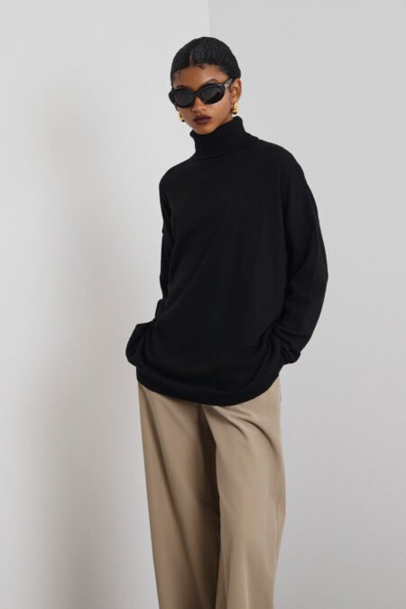 Velma knitted turtleneck απο κασμίρ (black)/Mamoush μπλούζα