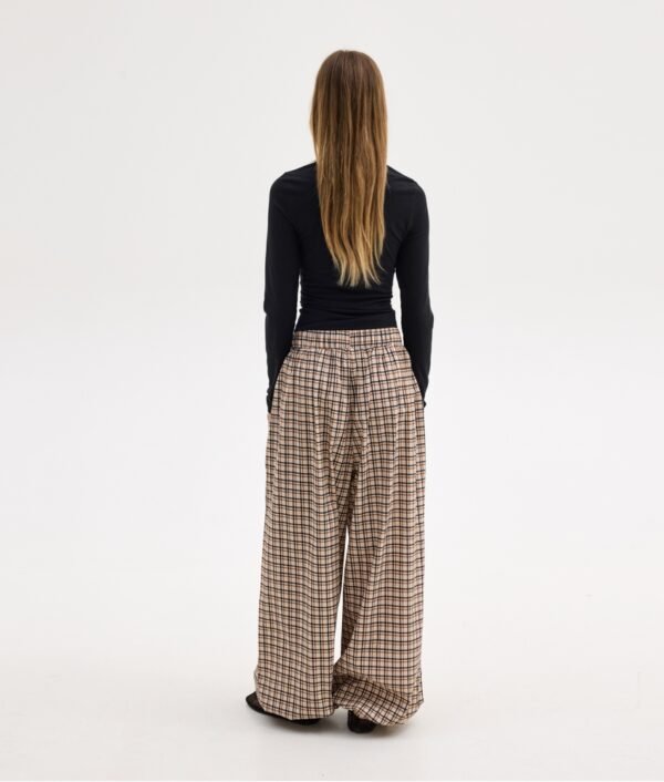 Suzanne printed pants (beige plaid)/Sunsetgo παντελόνι - Image 3