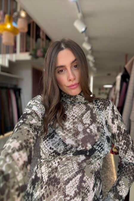 Keisi tulle top (olive snake print)/Mix & match μπλούζα