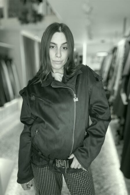 Suede jacket (black)/Milkwhite πανωφόρι