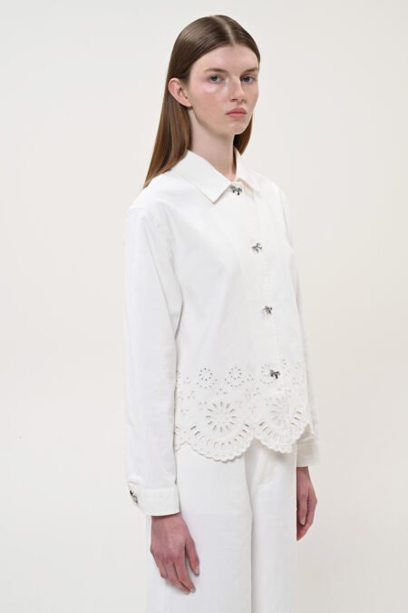 Jacket white with lace/Boom μπουφάν