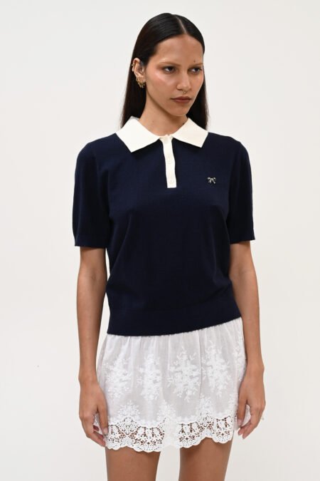 Marine blue polo sweater/Boom μπλούζα