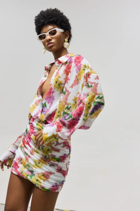 Heather shirt (dragon flower white)/Hemithea πουκάμισο