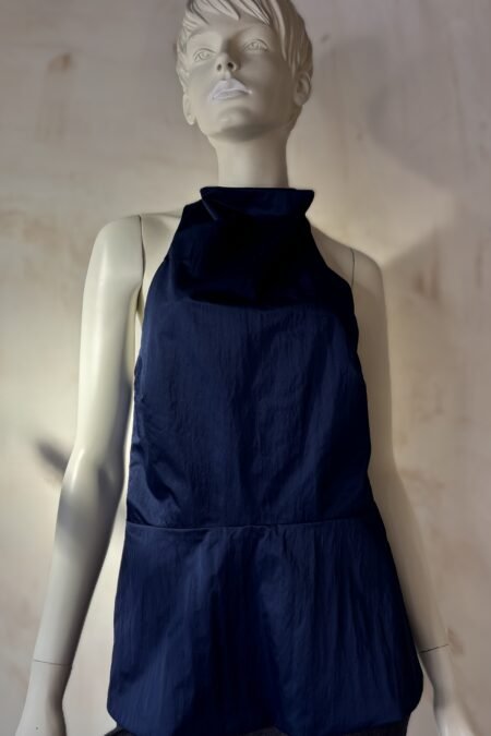 Blue halter draped top/CKontova μπλούζα