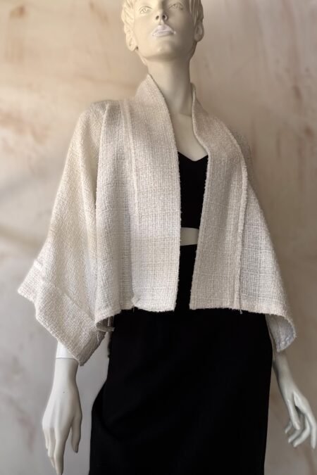 White boucle kimono jacket/CKontova σακάκι
