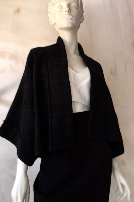 Black boucle kimono jacket/CKontova σακάκι