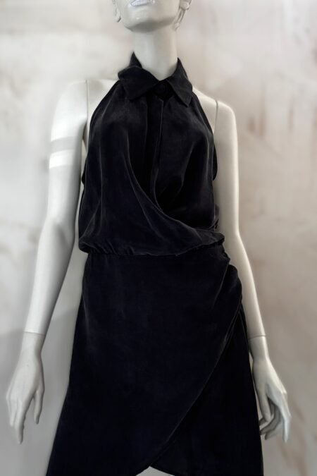 Black wrap collar mini dress/CKontova φόρεμα