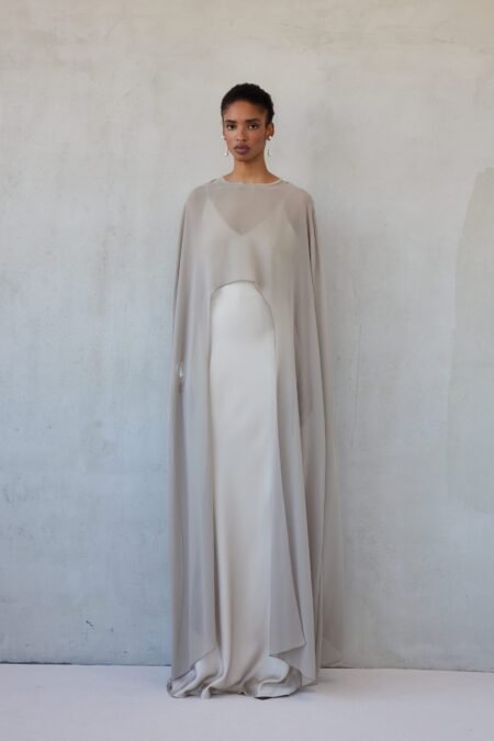 Long sleeve cape (greige)/Mix&match κάπα