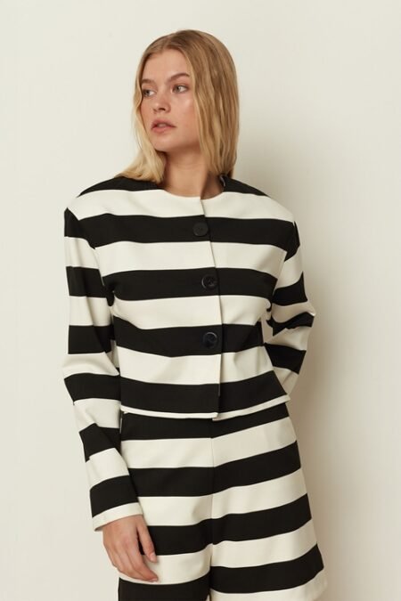Navy striped boxy jacket/CKontova σακάκι
