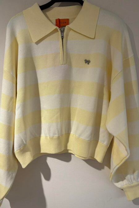 Striped half-zip polo sweater (yellow)/Boom μπλούζα
