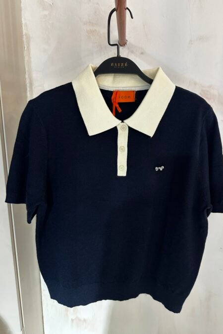Marine blue polo sweater/Boom μπλούζα