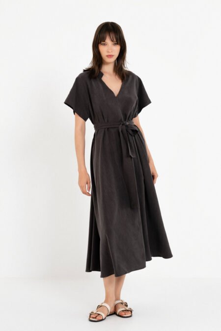 Washed tencel dress brown/Philosophy φόρεμα