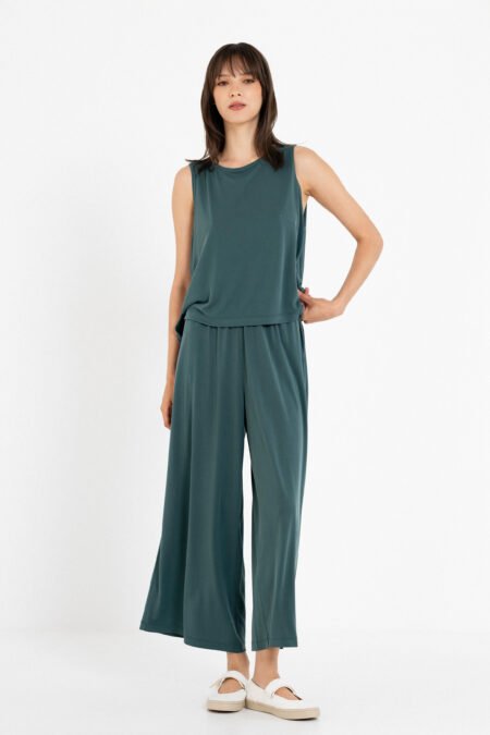 Jupe culotte basic cupro green/Philosophy παντελόνι cropped