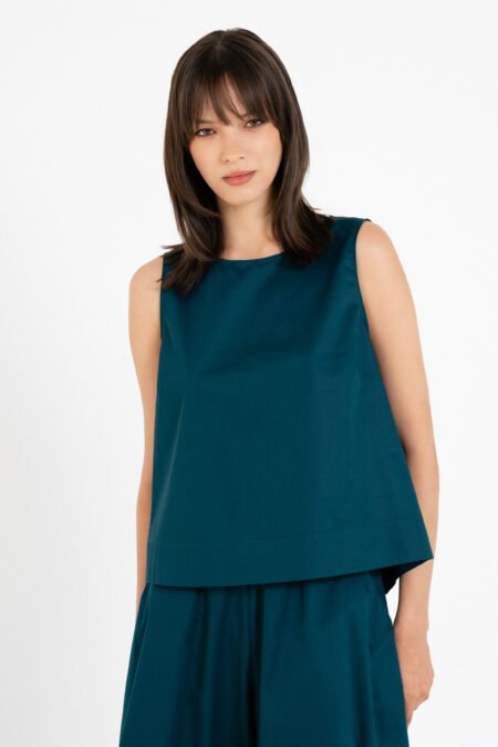 Poplin cropped top blue/Philosophy top