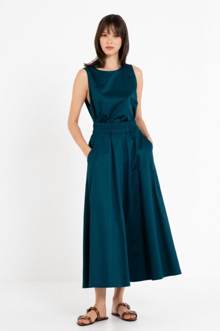 Poplin jupe culottte blue/Philosophy παντελόνι cropped