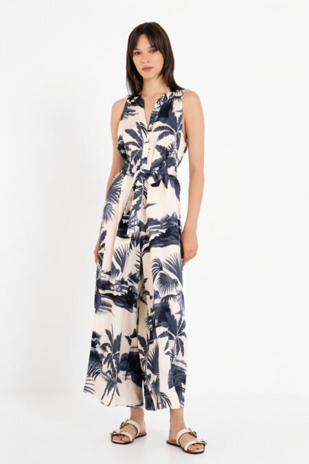 Satin print jumpsuit blue/Philosophy ολόσωμη φόρμα