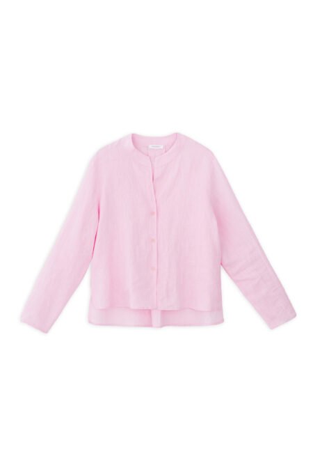 Linen cropped shirt pink/Philosophy πουκάμισο